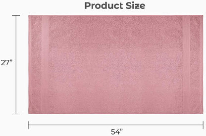Luxury Bath Towels Set of 4 (27” x 54”) | Towels for Bathroom | Super Soft | Highly Absorbent Towels for Home, Spa, Gym (Pink)