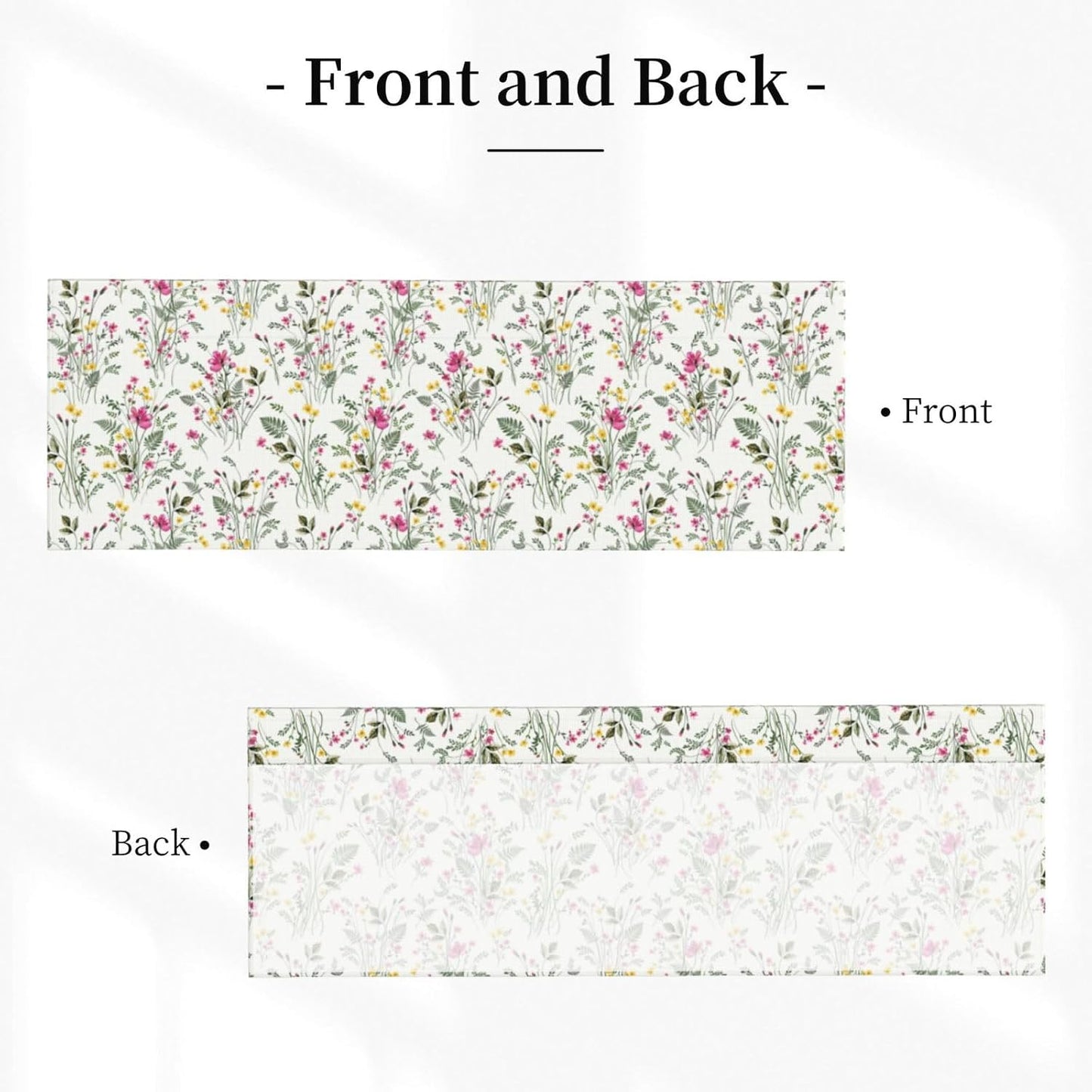 Spring Valances for Windows - Pink Yellow Floral Cafe Curtains Green Leaf Short Curtains for Living Room Bathroom Bedroom Basement