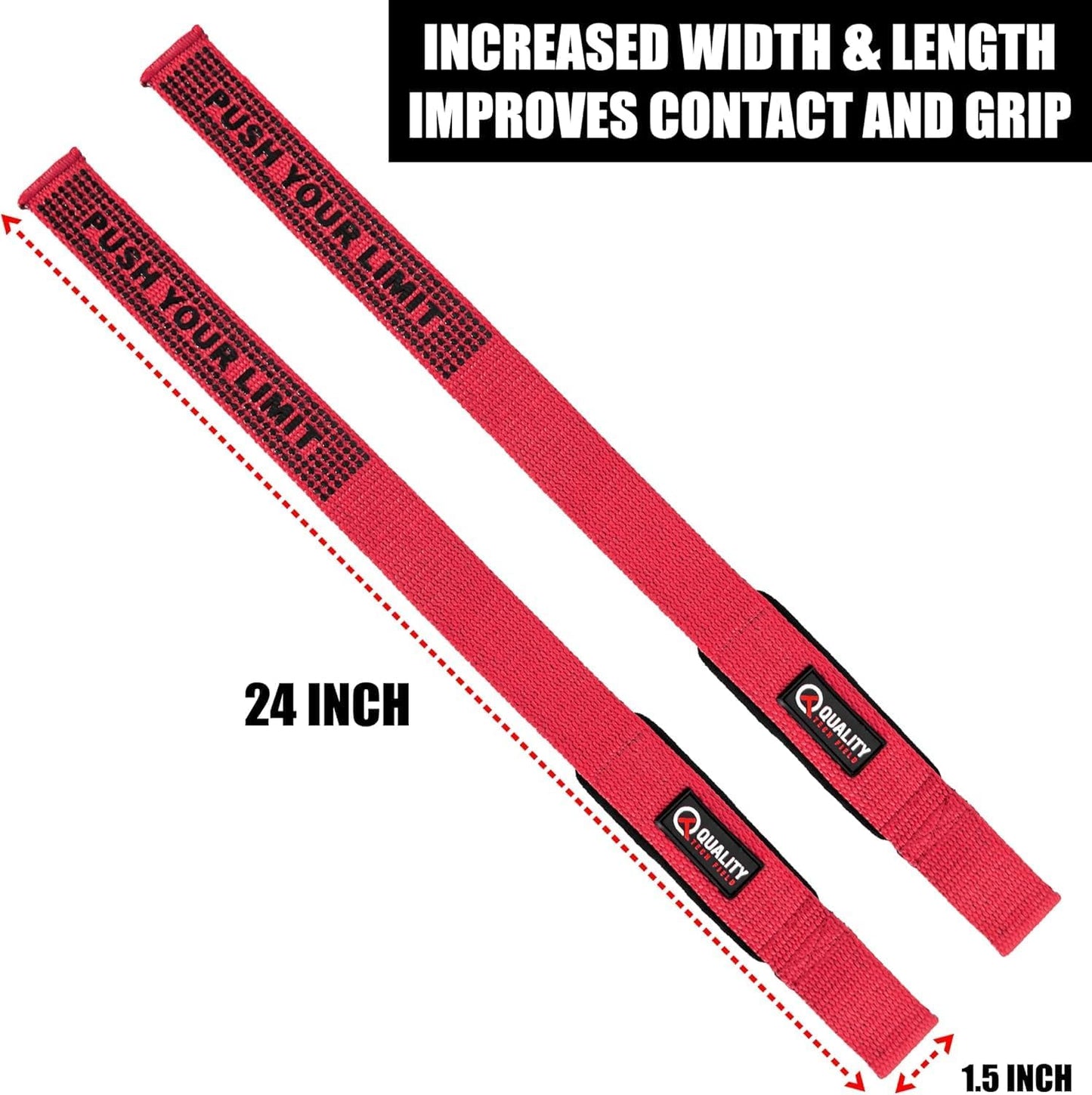 QTF Lifting Wrist Straps for Weightlifting, Gym Wrist Wraps Padded Wrist Support Wraps, Bodybuilding, Powerlifting, Deadlifting and Secure Grip