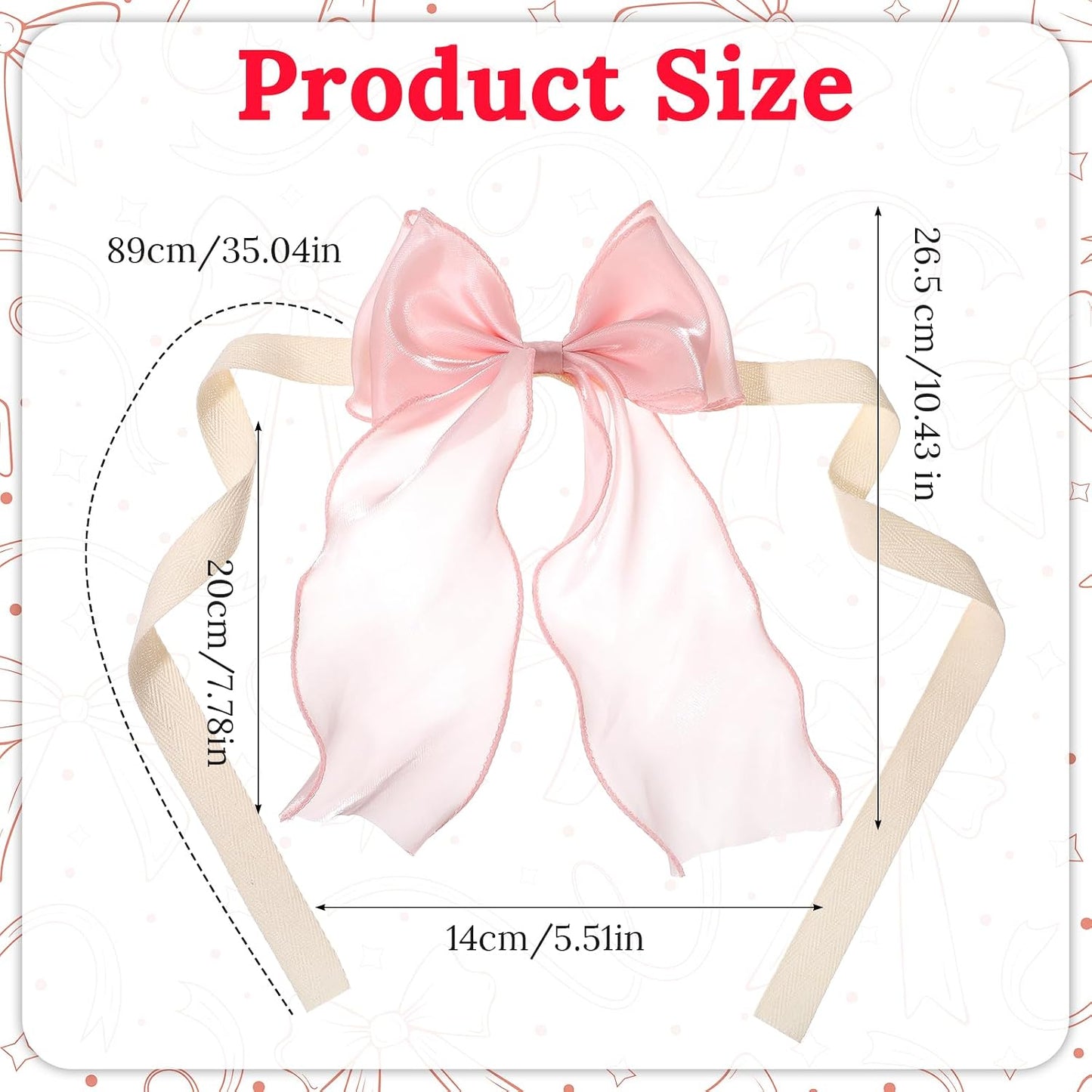 Thinp 2 Pieces Bow Curtain Tiebacks, French Bowknot Curtain Holdbacks Silky Curtains Strap Lace Ribbon for Home Bedroom Office Dining Rooms Curtains Decorative (Pink)