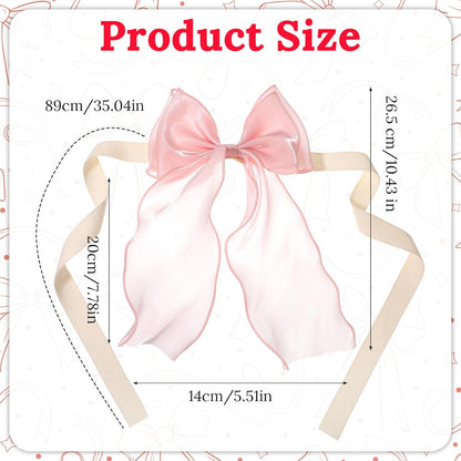 Thinp 2 Pieces Bow Curtain Tiebacks, French Bowknot Curtain Holdbacks Silky Curtains Strap Lace Ribbon for Home Bedroom Office Dining Rooms Curtains Decorative (Pink)