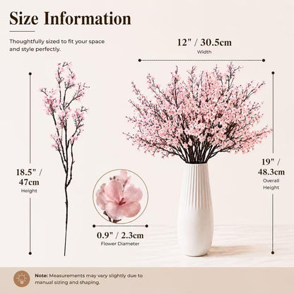 Mandy's Light Pink Artificial Baby’s Breath Flowers 6 Bundles Silk Gypsophila, 18.5 Inch European Style Modern Home Decor Centerpiece, Neutral Wedding Flower Arrangements