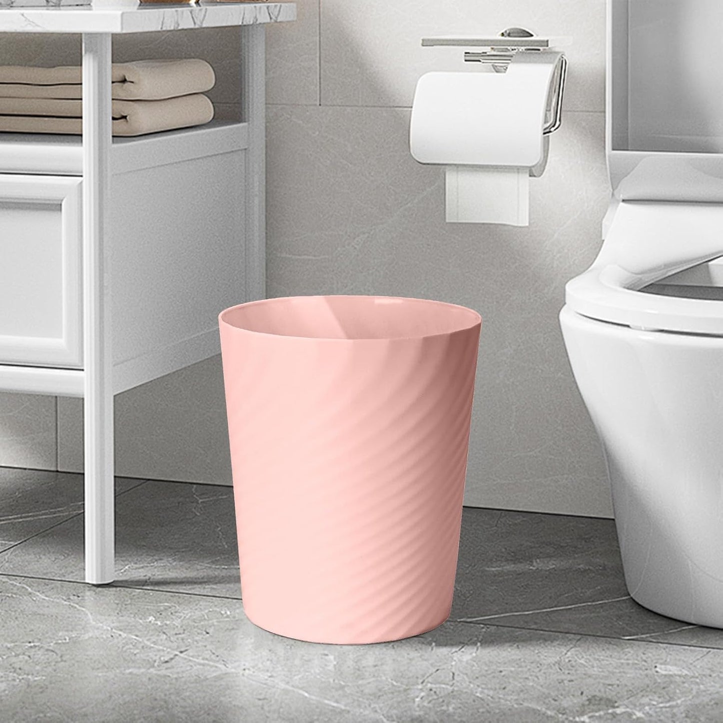 2-Pack Strength Trash Can - Small Waste basketbin - 1.8 Gallon- for Office,Home,Bathroom,Kitchen - Pink