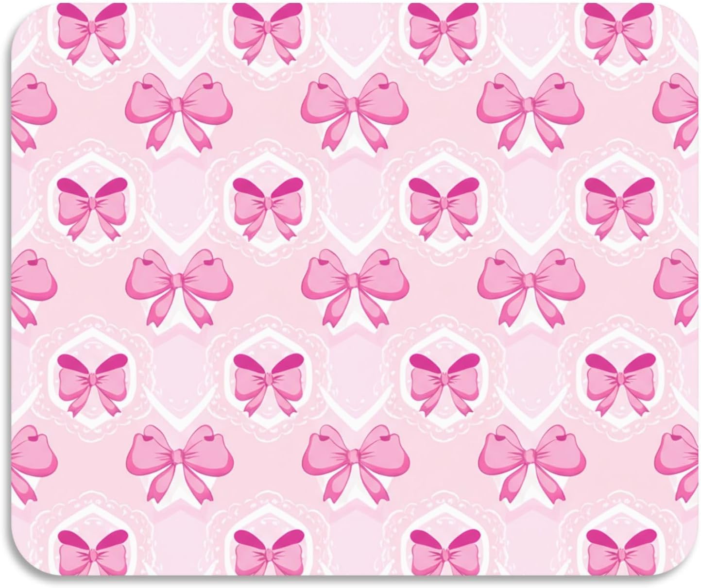 Light Pink Bows Dish Drying Mat, Super Absorbent Kitchen Counter Mat, Heat Resistant Drainer Mat with Non-slip Rubber Backed, 23.6"x19.7"