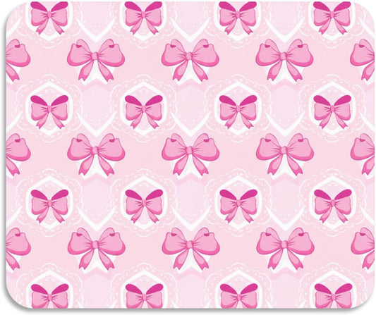Light Pink Bows Dish Drying Mat, Super Absorbent Kitchen Counter Mat, Heat Resistant Drainer Mat with Non-slip Rubber Backed, 23.6"x19.7"