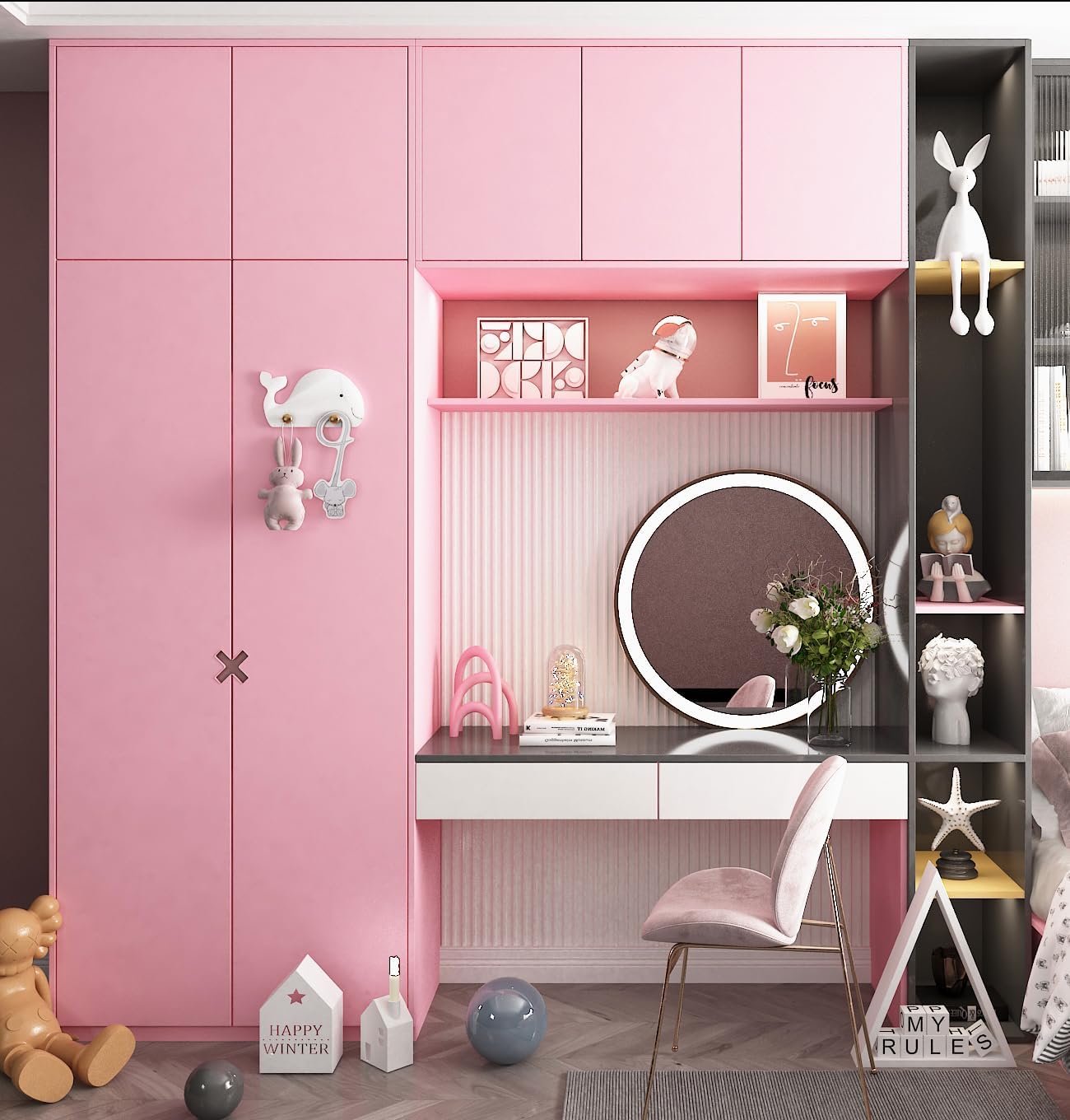 FunStick Cute Pink Wallpaper Peel and Stick Waterproof Light Pink Contact Paper Peel and Stick for Cabinets Classroom Desk Self Adhesive Wall Paper for Girls Bedroom Bathroom Walls Shelves 15.8"x78.8"