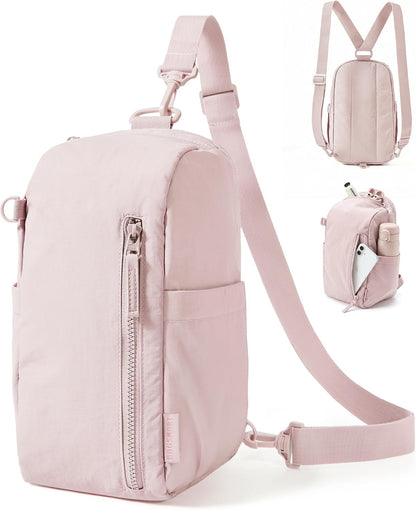 BAGSMART Small Sling Bag for Women, Fast Track Crossbody Bag Mini Backpack purse for Daily Travel Gym