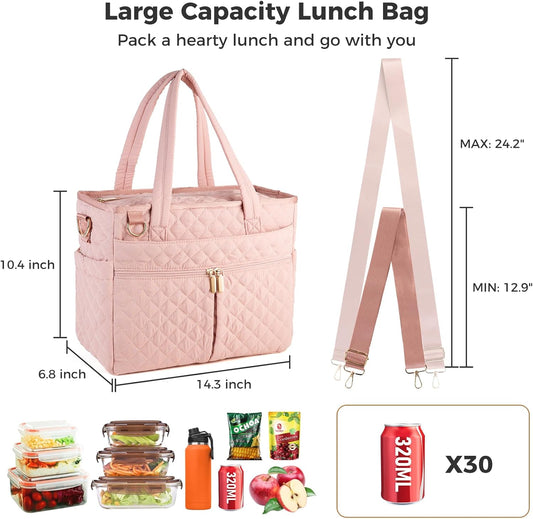 Large lunch bag, Lunch box insulated for women tote bag, Soft Cooler Bag for Work Outdoor Picnic Trips