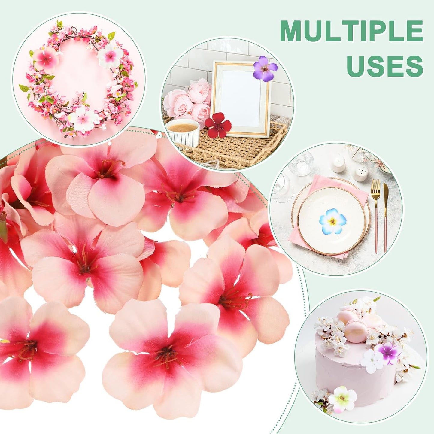 M METERXITY 50-Pack Artificial Orchid Flower Heads, Fake Silk Orchid Flowers Head for DIY Crafts/Dress/Wedding/Party Decoration [Pink, 2.2"/ 5.5cm]