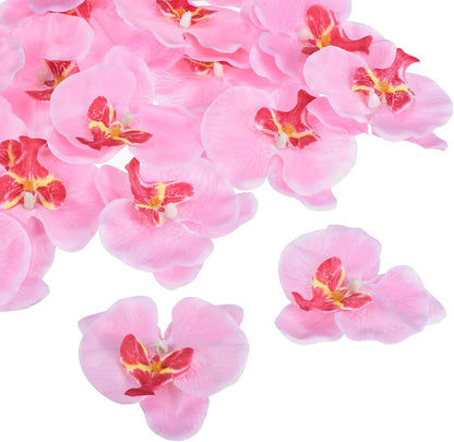 PATIKIL 3.5" Artificial Orchid Flower Heads, 20 Pack Silk Phalaenopsis Fake Butterfly Orchid Heads for Wedding Floral Bouquet Decor DIY Craft Making, Pink