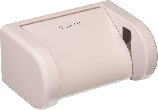SANEI W37-P Paper Holder, One-Touch Detach, Screw and Adhesive Tape, Pink