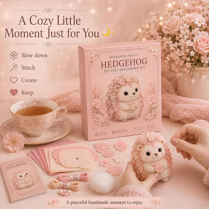 Pink Woodland Friends DIY Felt Patchwork Kit, Magic Forest Animals 3D Felt Sewing Kit DIY Creative Patchwork Art Craft for Beginner Crafters Home Decor Unique Handmade Gift，Blush Lamb