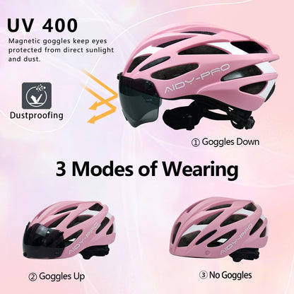 AIDY-PRO Kids Bike Helmet Boys Bike Helmet with Goggles, Adjustable Youth Bikes Helmets, Bicycle Cycling Roller Skating Skateboard Helmet for Boys Girls