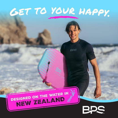 BPS 'Storm' Bodyboard with Premium Coiled Leash - Lightweight with EPS Core, Durable for All Wave Conditions