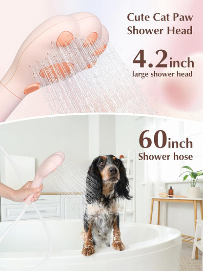 Filtered Shower Head with Handheld,Cute High Pressure 3 Spray Mode Showerhead with Filters Hard Water - Removes Chlorine 60" Hose(Pink)