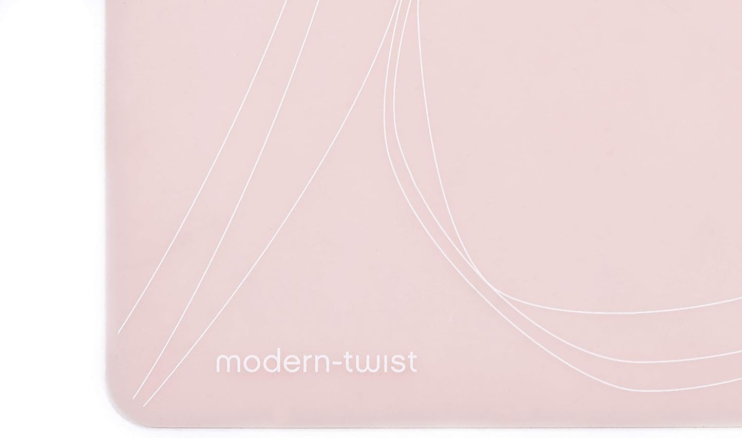 modern-twist 14 x 16 Silicone Placemat, BPA, PVC-Free Table Mat, Dishwasher Safe, Pebbles Print in Blush, Pack of 1