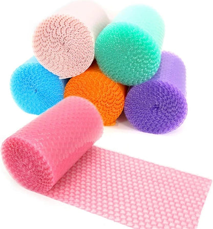 1/3rolls Pink Blue Lovely Heart Shape Bubble Wrap Shockproof Package For Gifts Box Fragile Glass Goods Pack Party Decor(Misty Pink,3rolls)