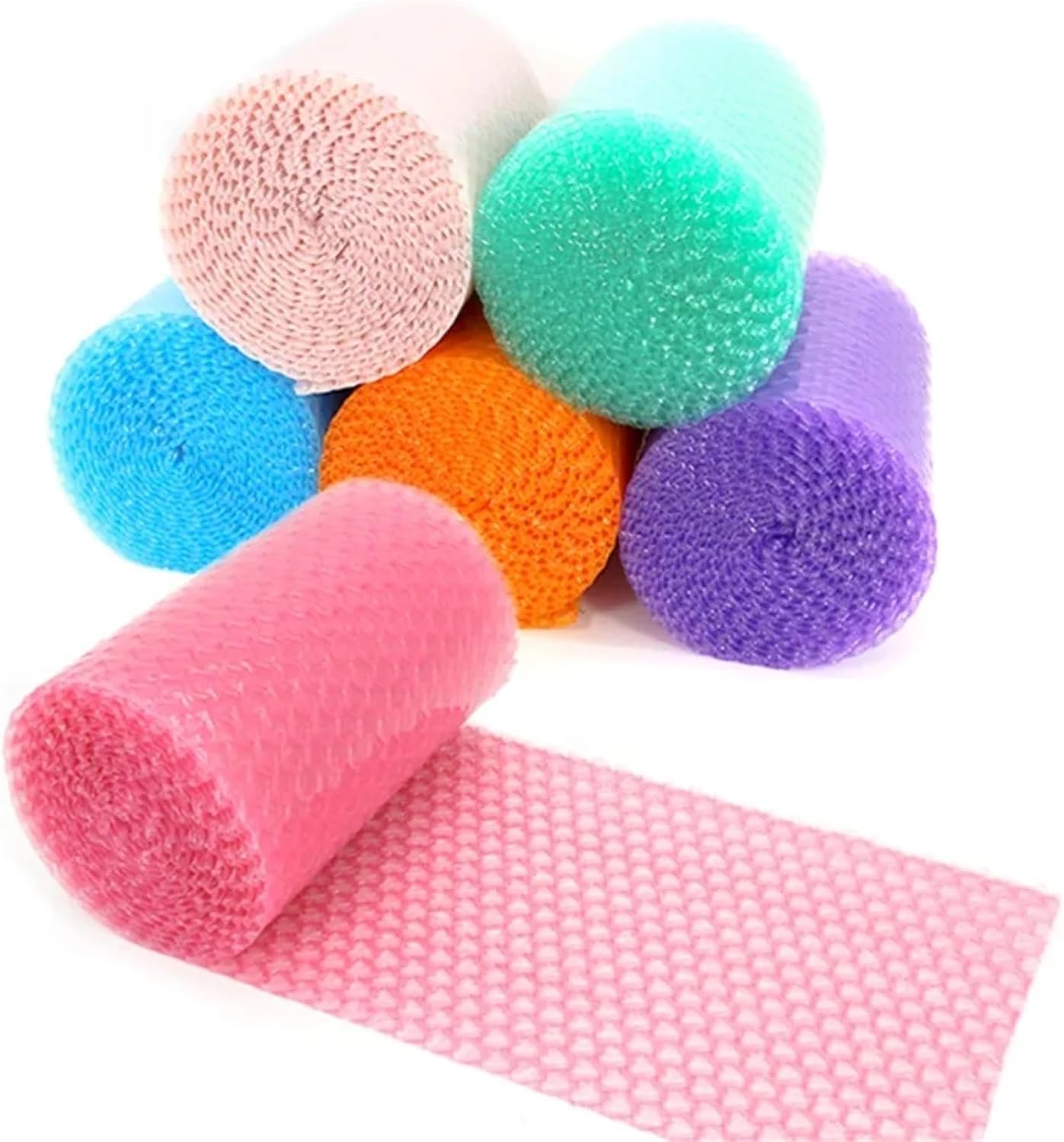 1/3rolls Pink Blue Lovely Heart Shape Bubble Wrap Shockproof Package For Gifts Box Fragile Glass Goods Pack Party Decor(Misty Pink,1roll)