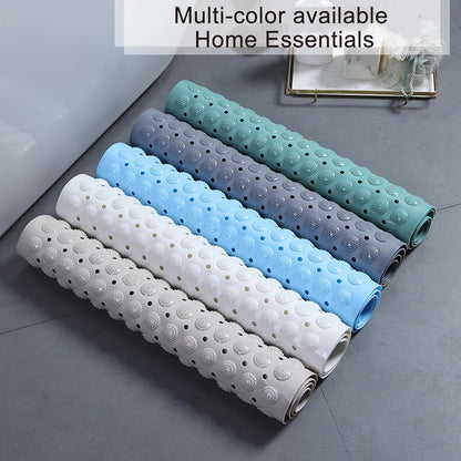 Non-Slip Bathtub Mat, Extra Soft PVC Shower Mat with Suction Cups, Machine Washable Bathroom Floor Mat for Tubs Home Kitchen Hotel，Pink，46x77cm