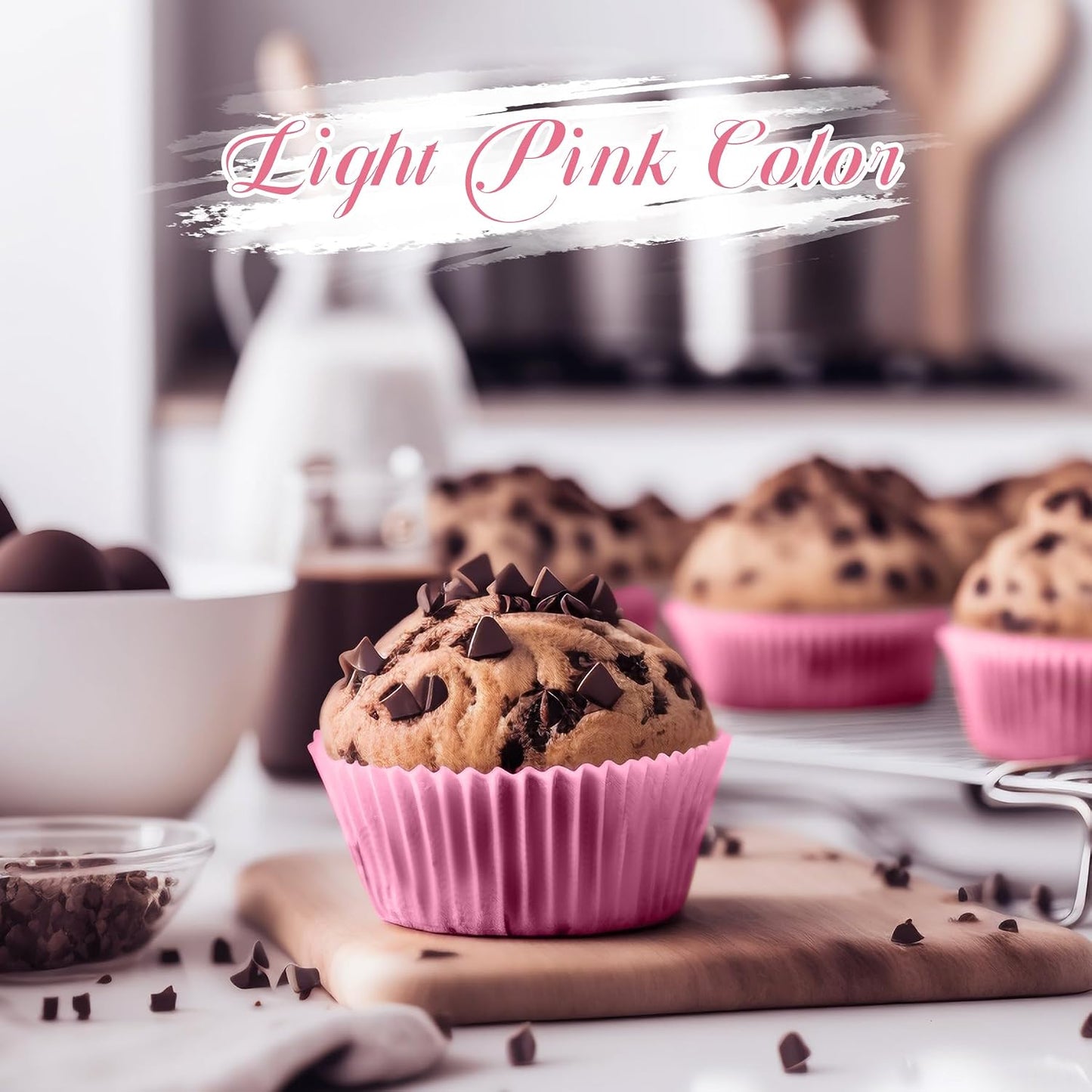 Pink Baking Cups, 100 pieces Standard Nonstick Cupcake Wrappers Baking Cup Holder Molds for Wedding, Birthday, Baby Shower, Holiday Party, Valentines Day Cupcake Liners
