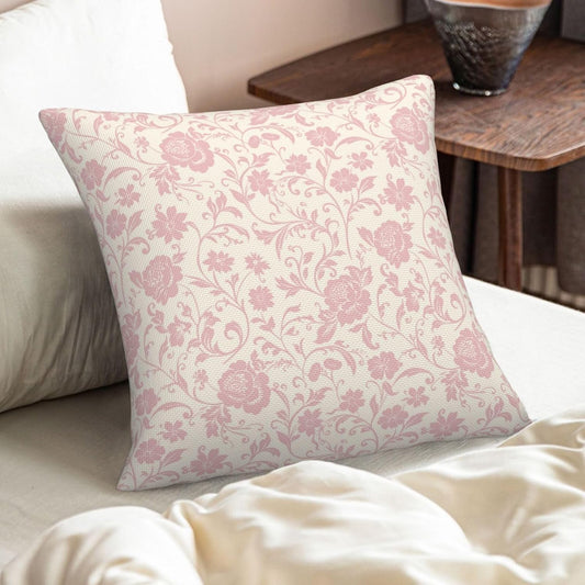 Light Pink Vintage Floral Pillow Covers 20x20 Set of 2 Rustic Flower Block Print Throw Pillows Outdoor Decorative Pillowcases Farmhouse Cushion Covers for Home Couch Sofa Bed Decor