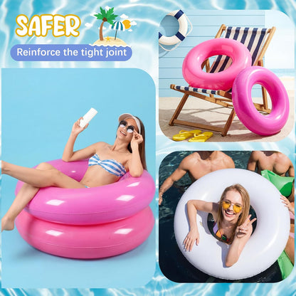 Arrowbash 8 Pcs 28 Inch Swimming Pool Floats for Adults, Inflatable Pool Float Tubes Bulk, Women & Men Swimming Ring Floaties for Beach Party Decoration River Lake Summer Vacation Holiday