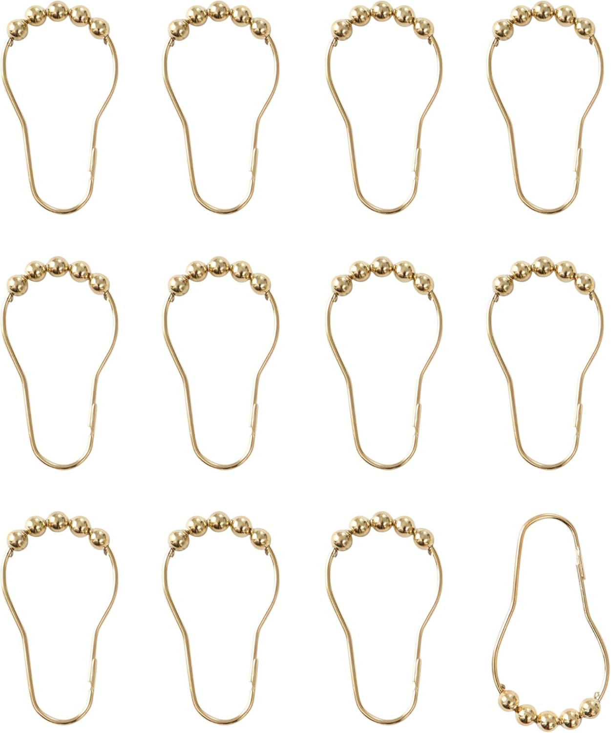 Juicy Couture 70"x72" Fabric Shower Curtain with 12 Hooks, Blush Gold Leopard 13-Piece Shower Set