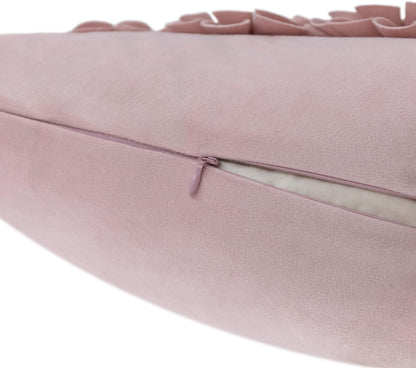 JWH Handmade 3D Flower Throw Pillow Covers Aesthetic Decorative Floral Accent Pillow Cases Stereo Velvet Pillowcase Cute Cushion for Car Bed Couch Bedroom Decor 18x18 Inch Dusty Pink