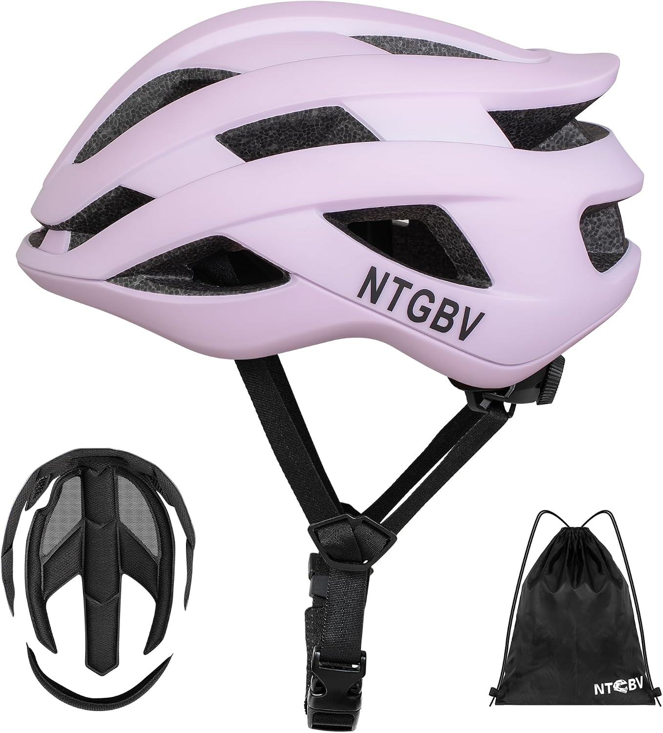 Adult Bike Helmet for Men/Women with Helmet Bag 2Removable Moisture Liners Adjustable Dial Comfort Fit Lightweight Shockproof CPSC Safety Certified for Road/Urban-Commute/MTB