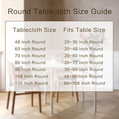 sancua Round Tablecloth - 90 Inch - Water Resistant Spill Proof Washable Polyester Table Cloth Decorative Fabric Table Cover for Dining Tables, Buffet Parties and Camping, Pink