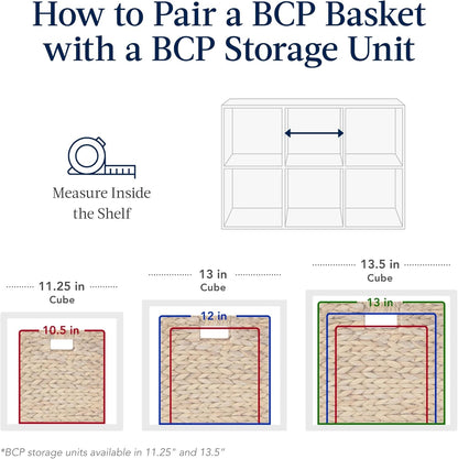 Best Choice Products 10.5x10.5in Pack of 5 Cube Storage Baskets, Water Hyacinth Multipurpose Collapsible Organizers, Handwoven Toy Storage Totes for Kids Room, Nursery & Living Room - Pink