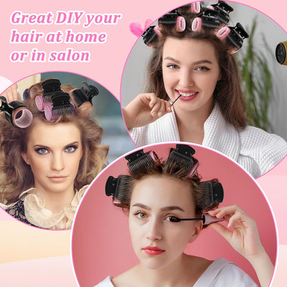 8 Sets Hot Roller Clips Versatile Hair Roller Clamps Curler Claw Replacement Clip Hair Section Styling Tool Set for Women Girls Effortless Curls Waves