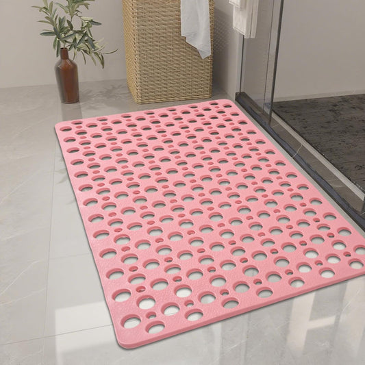 Casa and Beyond Shower Mat Non Slip Bath Mat Secure Shower Mat Easy to Clean Drains Fast Easy Dry Cut Soft Machine Washable Bathtub mat for Inside Shower (Pink,27.6 * 15 in)