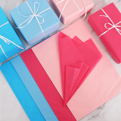 BEISHIDA 80 Sheets Pink and Blue Tissue Paper Bulk,Wrapping Tissue Paper for Gift Bags, 14 x 20 Inch Gift Wrap for Birthday Babyshower Wedding DIY Crafts Decor Holiday Flowers