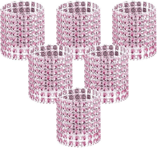 Accmor 50pcs Napkin Rings, Pink Napkin Rings Buckles for Table Decorations, Wedding, Dinner, Party, DIY Decoration