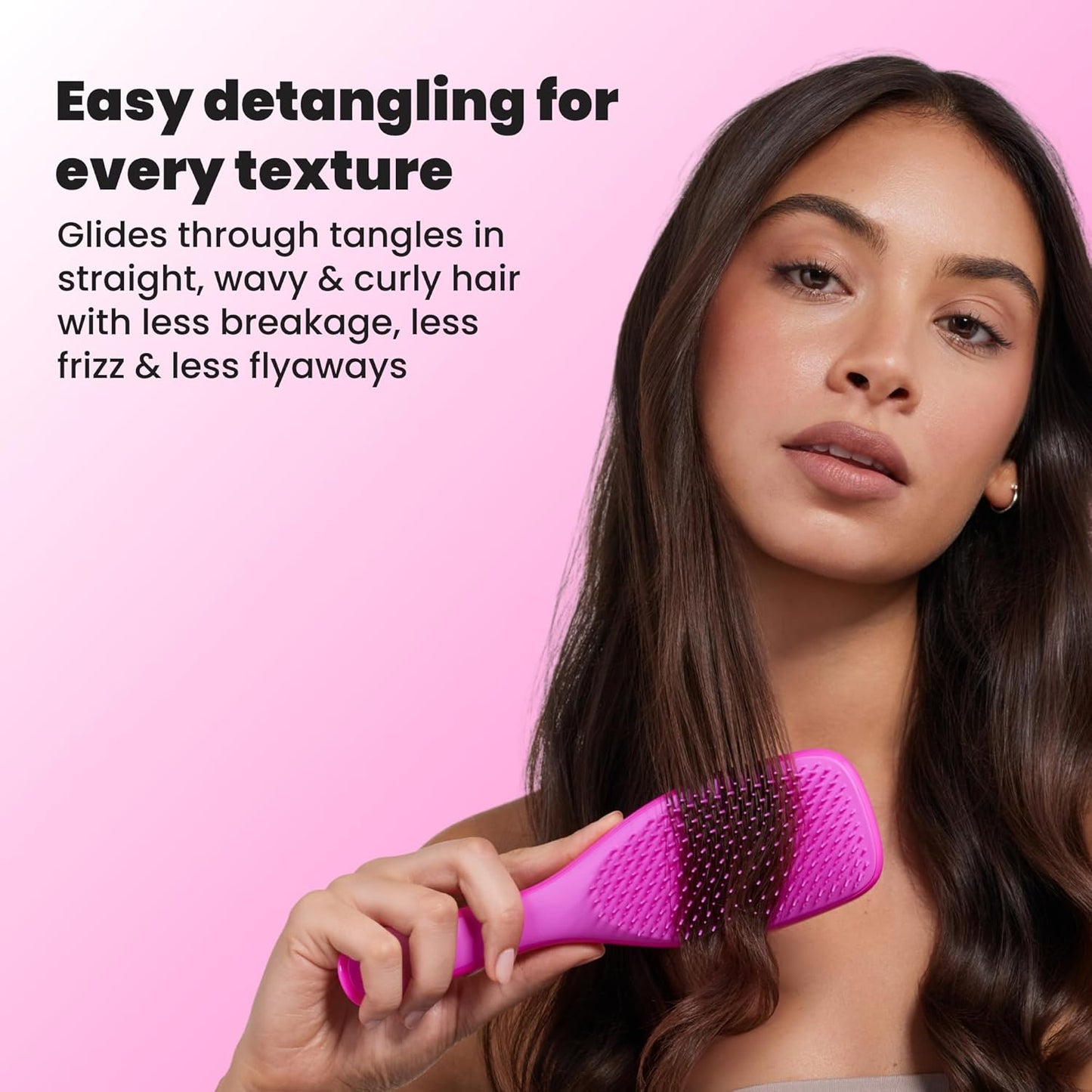 Tangle Teezer Ultimate Detangler Brush for Wet & Dry Hair, Eliminates Knots & Reduces Breakage for Straight to Wavy Hair Types, Runway Pink
