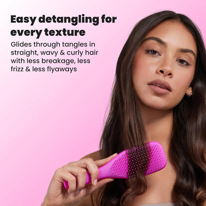 Tangle Teezer Ultimate Detangler Brush for Wet & Dry Hair, Eliminates Knots & Reduces Breakage for Straight to Wavy Hair Types, Runway Pink