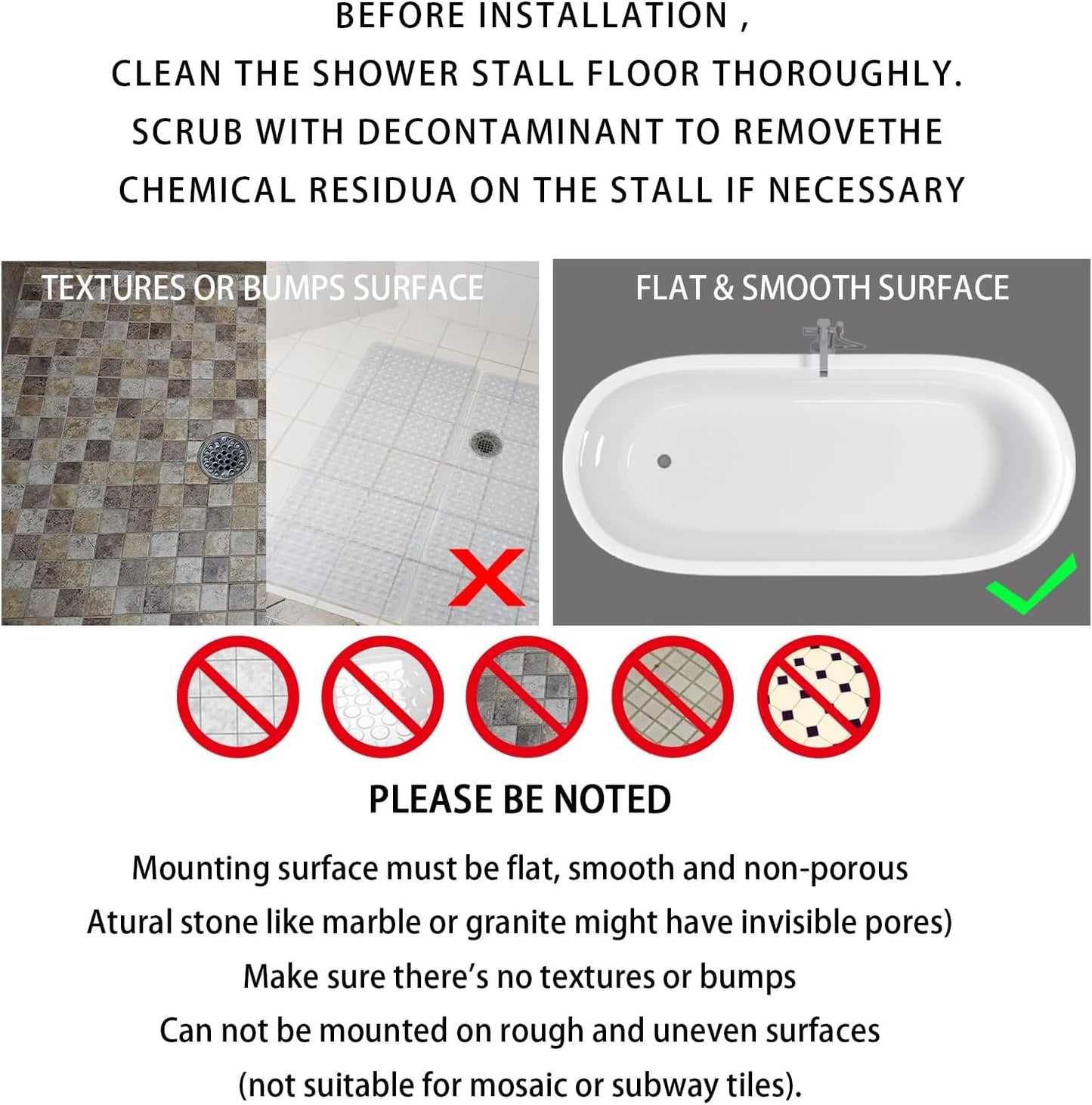 Yimobra Non Slip Bathtub Mat 40 x 16 Inch, Extra Long Shower Mat with Drain Holes, Machine Washable Baby Bath Mats, Strong Suction Cups for Bathroom Floor, Pink
