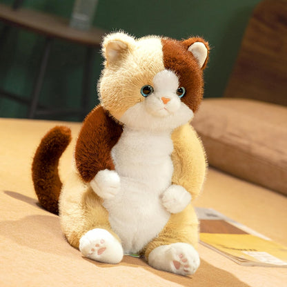 PEACH CAT Cat Stuffed Animal 14" Cute Kitten Plushies Soft Plush Toys Gifts for Kids Brown