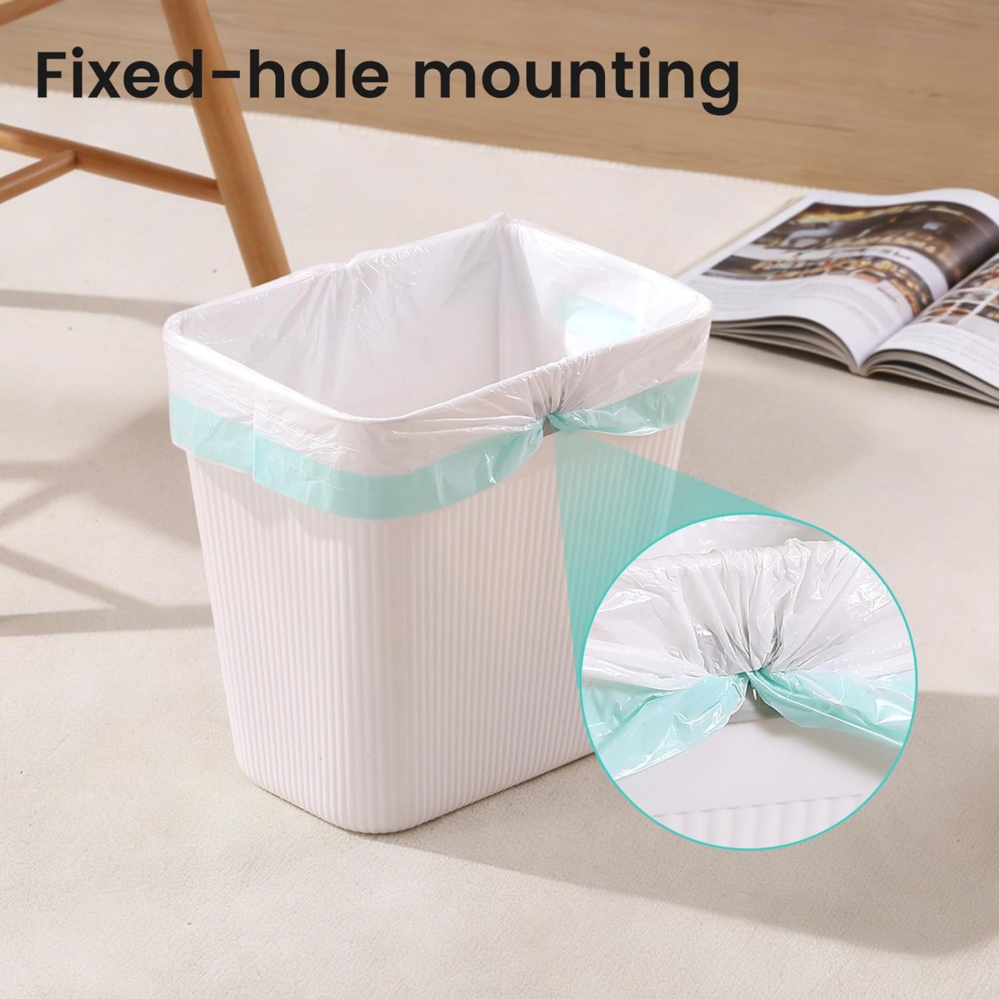 JOYMOOP Slim Trash Can 3-Pack, 2.9 Gallon Plastic Wastebasket for Bathroom, Bedroom, Office, Kitchen with 4 Rolls Bags, Pink