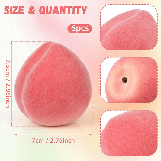 Gresorth 6pcs High Grade Fake Peach Decoration Artificial Realistic Fruit Model for Home Party Holiday Festival Christmas Display
