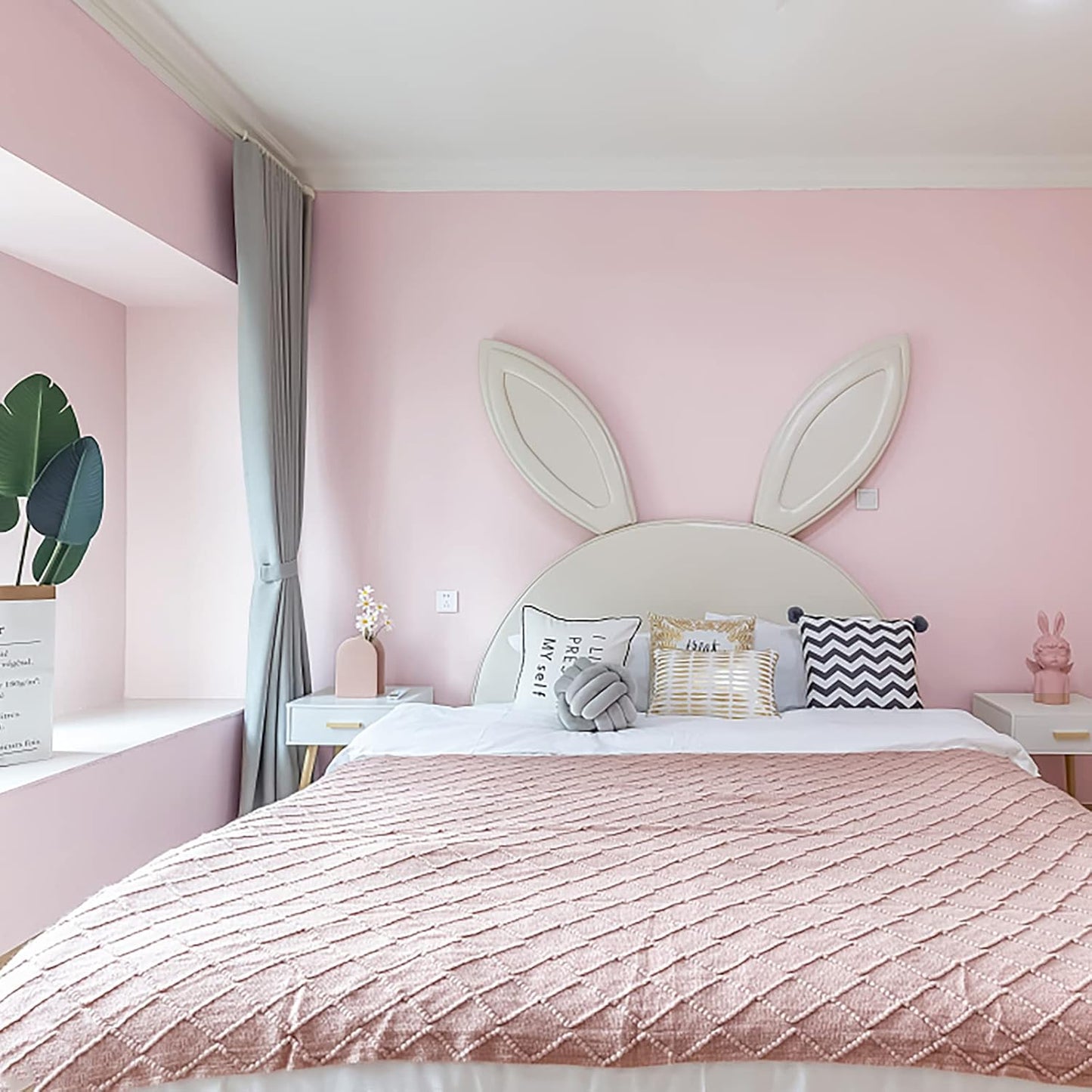 HeloHo Solid Light Pink Wallpaper Matte Textured Peel and Stick Wallpaper 118"X15.7" Modern Self Adhesive Removable Wall Paper Waterproof Contact Paper for Living Room Bedroom Decor