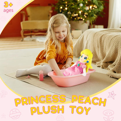 Princess Peach Plush Toy - 10 Inch Soft Princess Peach Doll, Plush Toy Stuffed Character Collection, Gift for Kids Girls Movie Fans