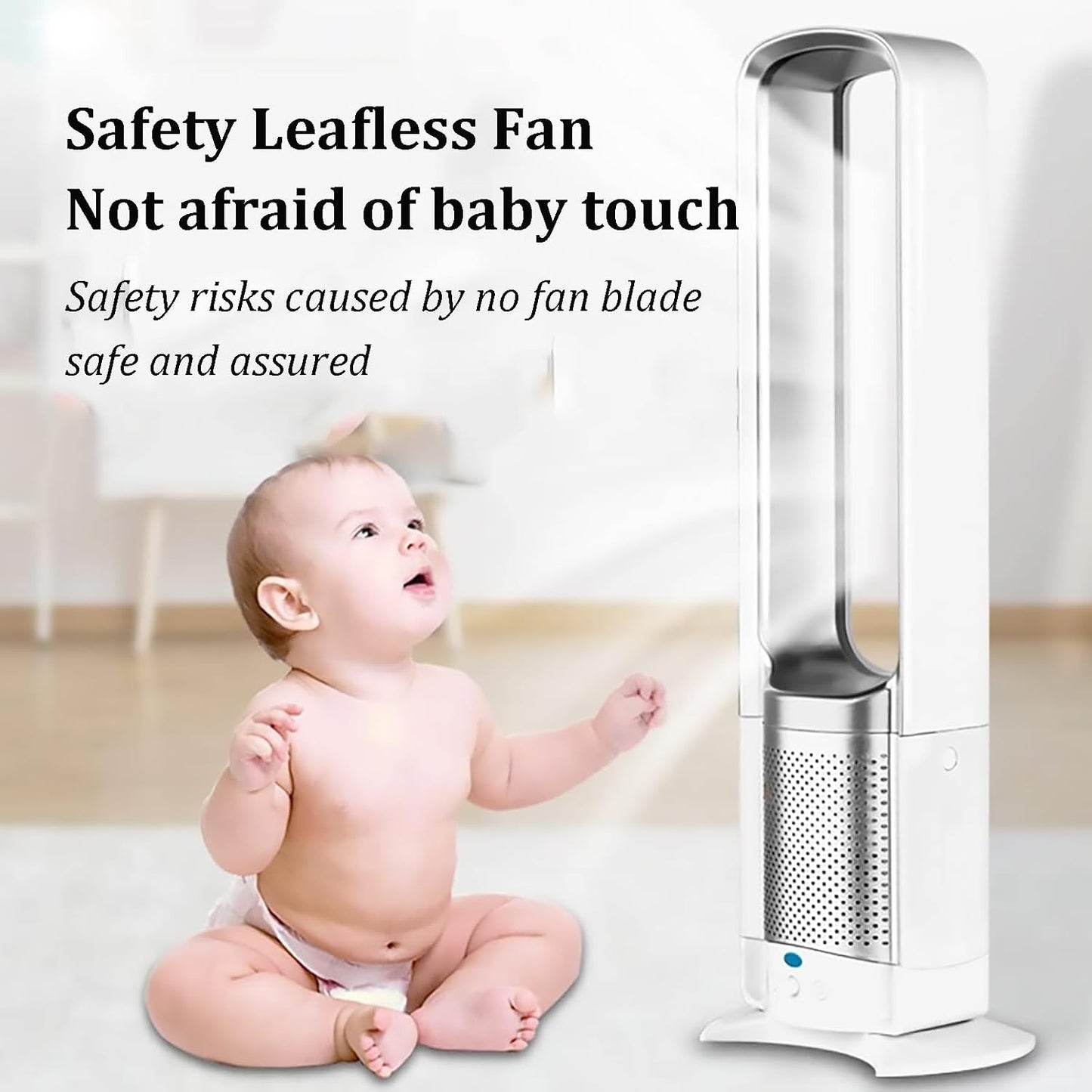 Bladeless Fan for Bedroom, Tower Fan That Blow Cold Air, Quiet Cooling Tower Fan with Remote, 3 Speed Settings for Home Office Floor Fan, Pink