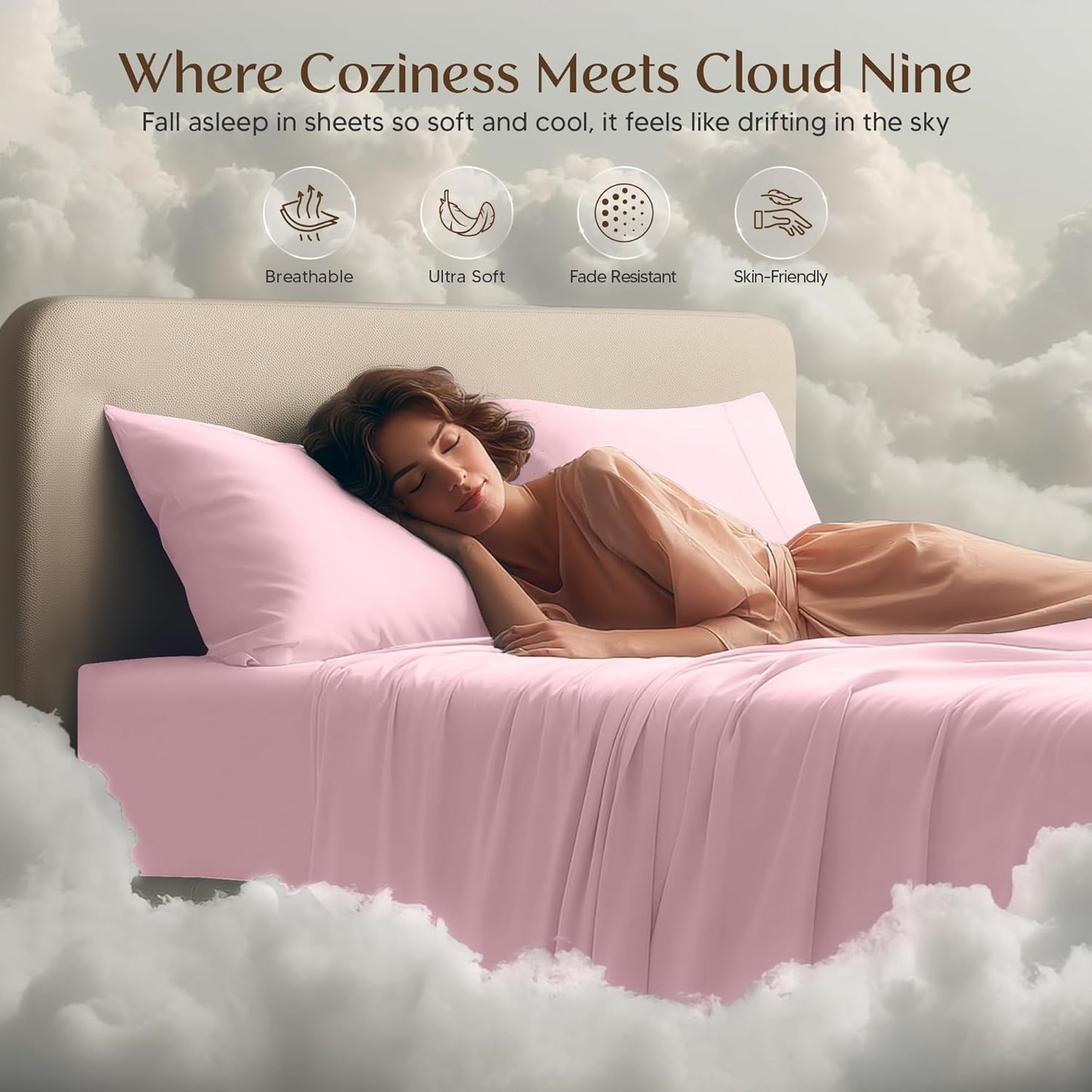 Utopia Bedding Twin Sheet Set – 3 Piece Bed Sheets for Twin Size Bed, Soft and Breathable Microfiber, Includes 1 Fitted Sheet, 1 Flat Sheet and 1 Pillowcase – Oeko Tex (Crystal Pink)