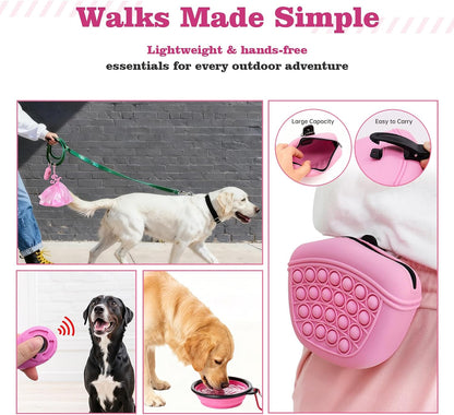 Puppy Supplies Starter Kit, Pink Puppy Essentials for Small Dogs | Bowls, toys, toothbrush, treat pouch and more in one pink puppy kit; ideal welcome home gift for small dogs and new puppies