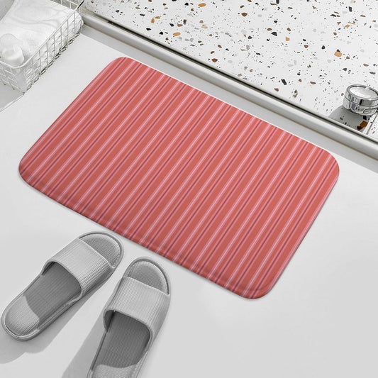 Trendy & Cute Pink Stripes Bath Mat Rug 30x20, Ultra Soft Bathroom Rug, Non Slip and Absorbent Bath Rug Carpet for Bathroom Floor, Tub and Shower