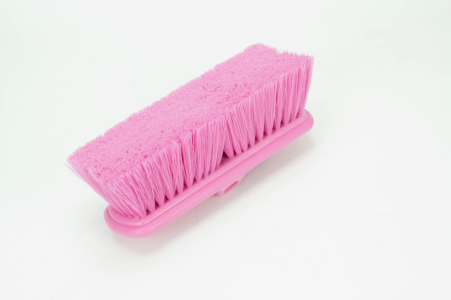 SPARTA Flo-Thru Heavy-Duty Deck Scrub Brush Nylon Bristled, Boat and Floor Scrub Broom with Protective Bumper for Floors and Large Equipment, Plastic, 9.5 Inches, Pink