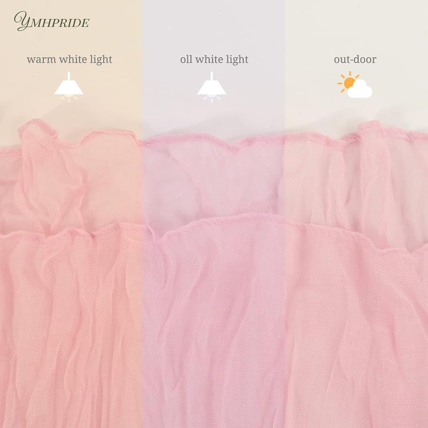 12 Pack Cheesecloth Table Runner 35 x 120 inch Long Boho Cheese Cloth Gauze Table Runners Semi Sheer Table Runner for Wedding Decor, Bridal Shower, Birthday Party (Light Pink)