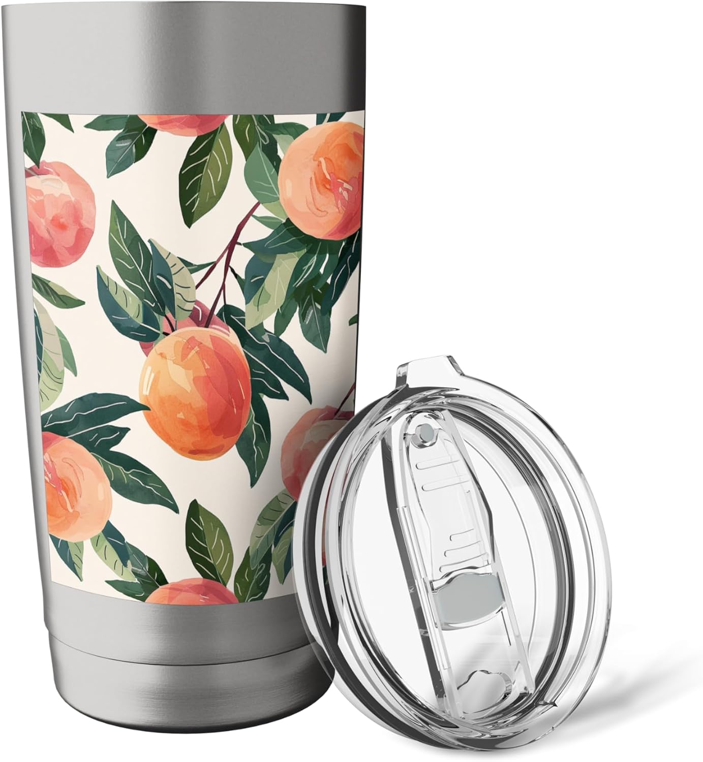 Vintage Fruit Pattern Art Peach Stainless Steel Insulated Tumbler